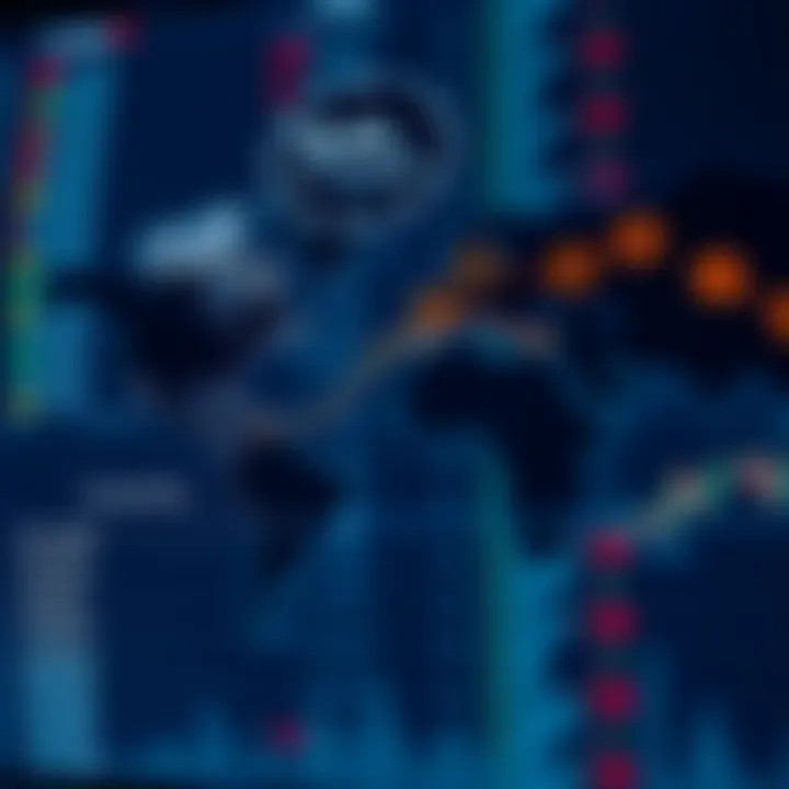 World map highlighting major forex trading sessions with clock icons showing different time zones