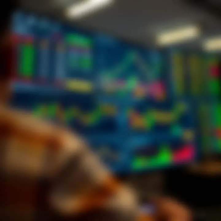 Automated trading software dashboard displaying binary options market activity and performance graphs