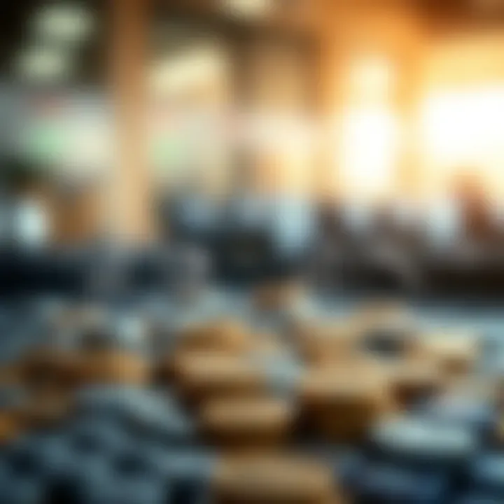 Icons representing key features of forex brokers including regulation, fees, and trading tools