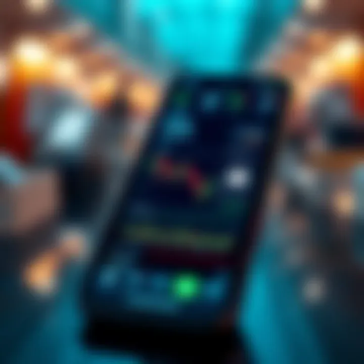 Secure mobile forex trading on smartphone with data protection icons