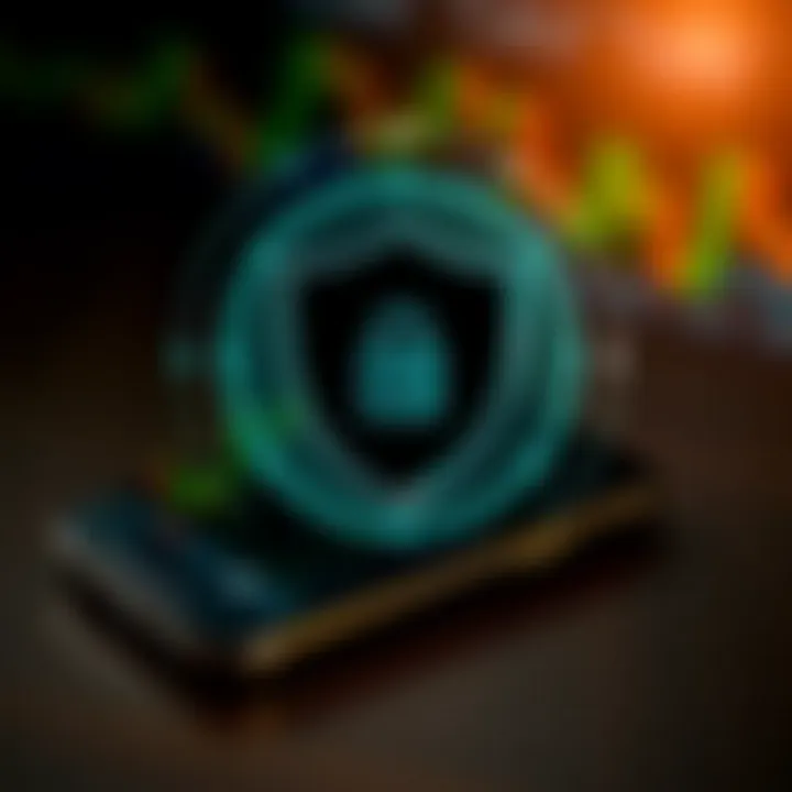 Security shield icon overlaying a smartphone representing secure forex trading in Kenya