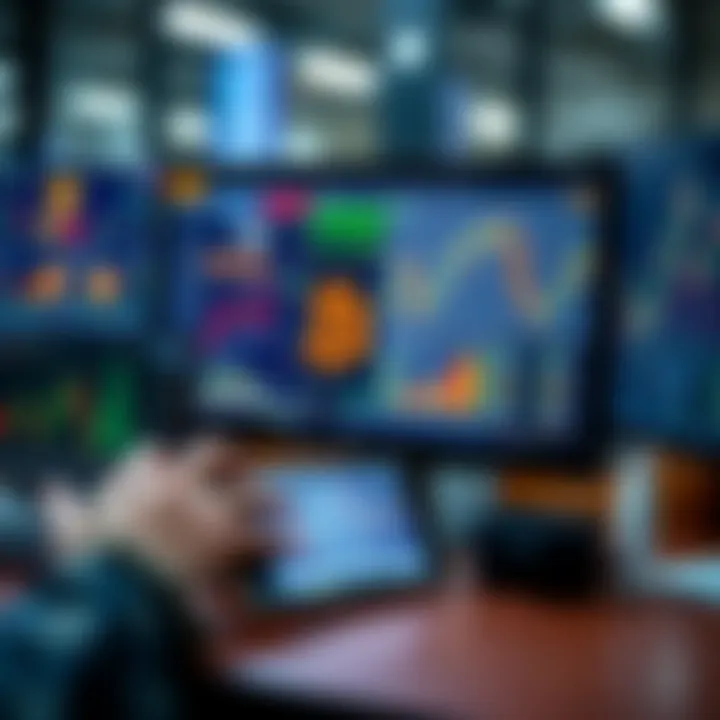 Illustration of various cryptocurrency trading platforms displayed on digital devices with charts and user interfaces