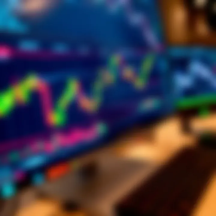 Close-up view of forex trading charts and graphs on a computer screen
