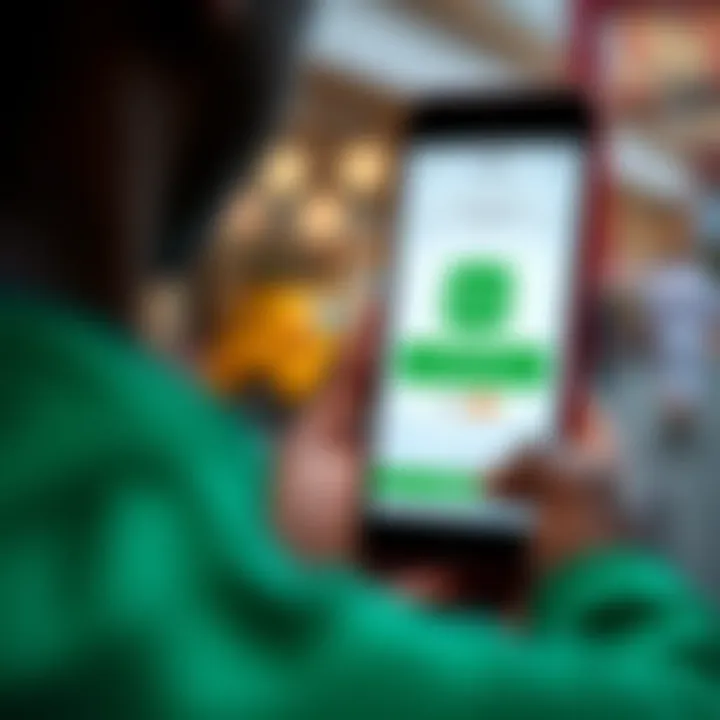 Mobile phone displaying M-Pesa app interface for secure forex payment transactions in Kenya