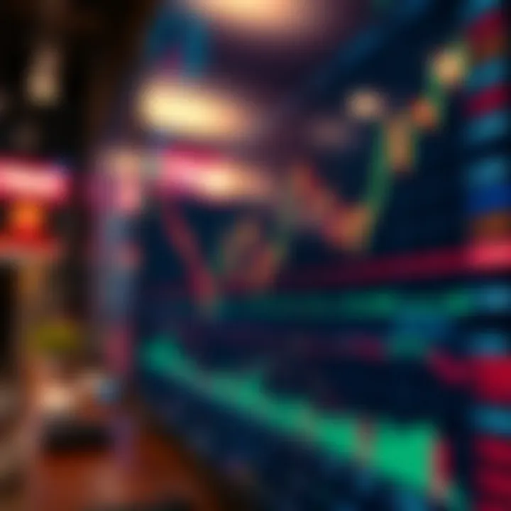 Forex trading charts displaying market trends and currency pairs on a digital screen