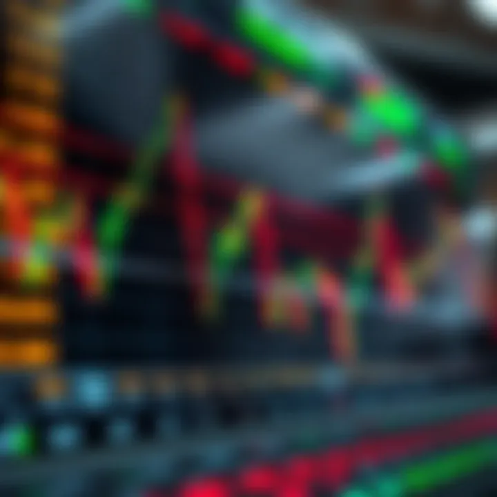 Graph displaying currency exchange rate fluctuations on digital trading platform