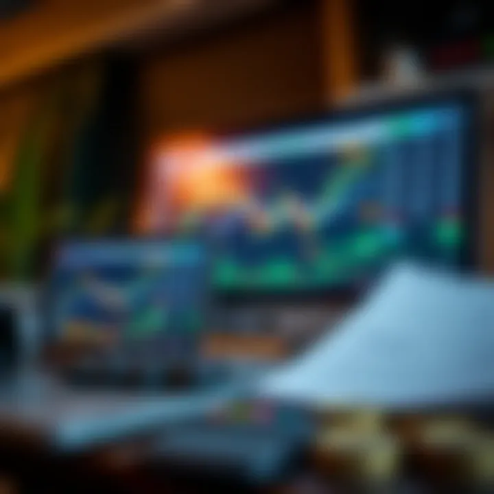 Conceptual illustration of a trading account setup with currency symbols and digital devices