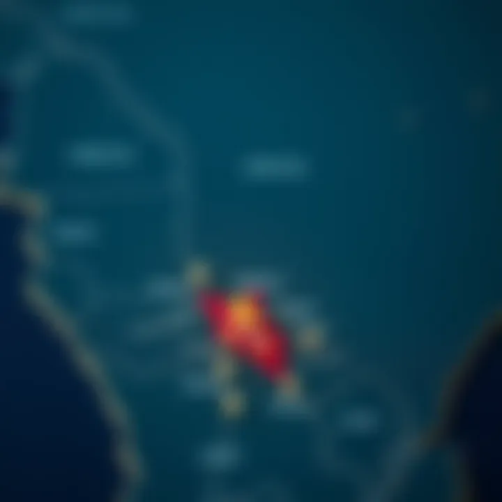 Map of Kenya highlighting major cities with icons representing forex brokerage services