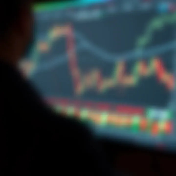 Illustration showing a variety of candlestick chart patterns used to analyze market trends