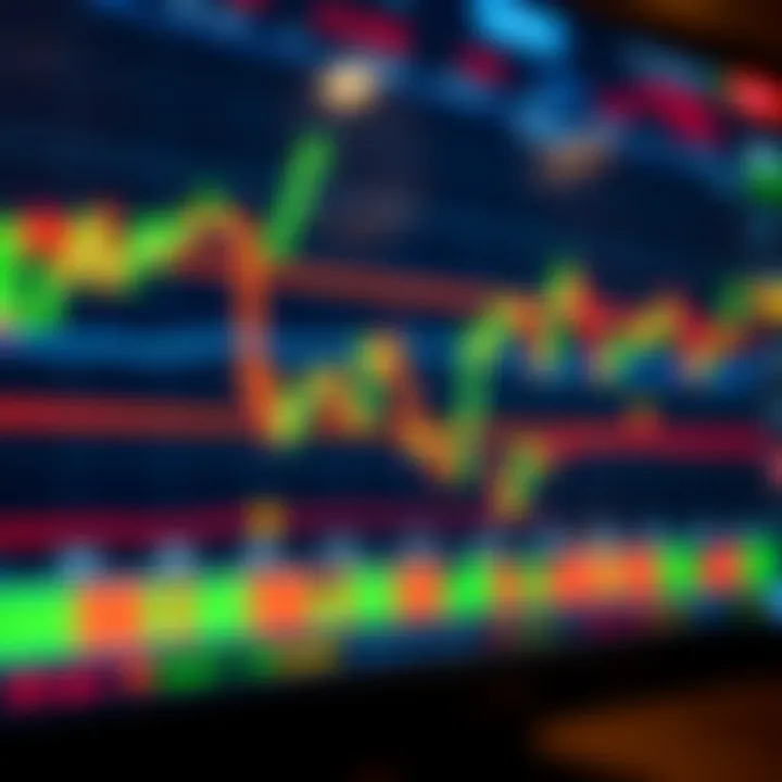 Currency Pair Movements on Forex Trading Platform Graph showing currency pairs fluctuating in value on a digital trading platform