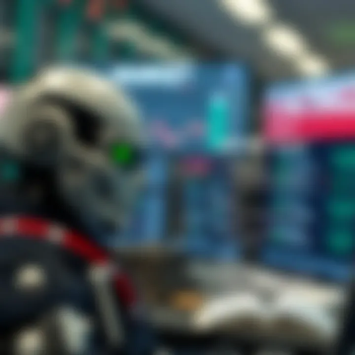 Graphic showing key features and risks of using binary bots in trading with legal considerations highlighted