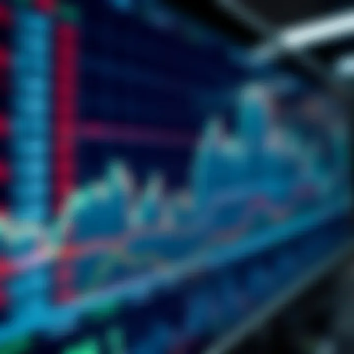 Graph showing currency exchange rates on a digital trading platform