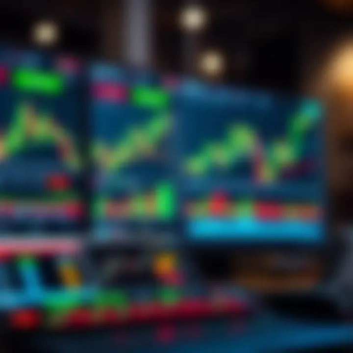User interface of a forex trading platform with charts and market analysis tools