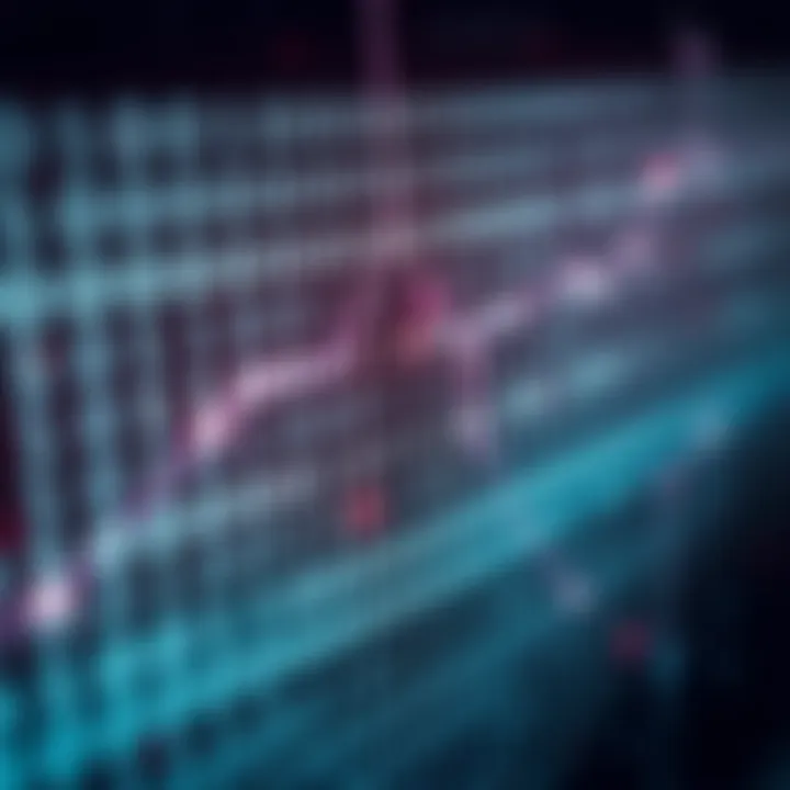 Diagram illustrating the binary number system with zeros and ones interconnected on a digital grid