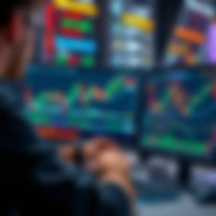 Conceptual representation of automated trading software analyzing market data