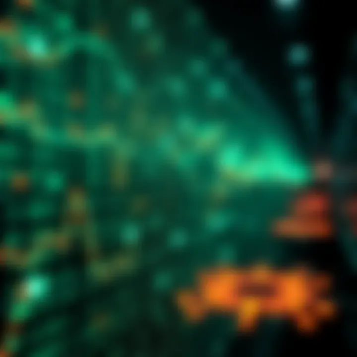 Digital representation of binary code flowing through a network, symbolizing the operation of automated bots