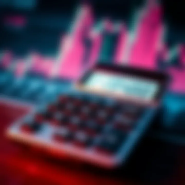 Visual of digital binary calculator performing arithmetic operations