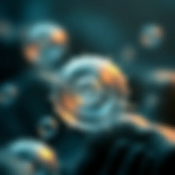 Illustration depicting growth and reproduction of single-celled organisms