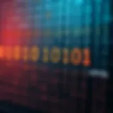 Diagram showing the grouping of binary digits into sets of three for octal conversion