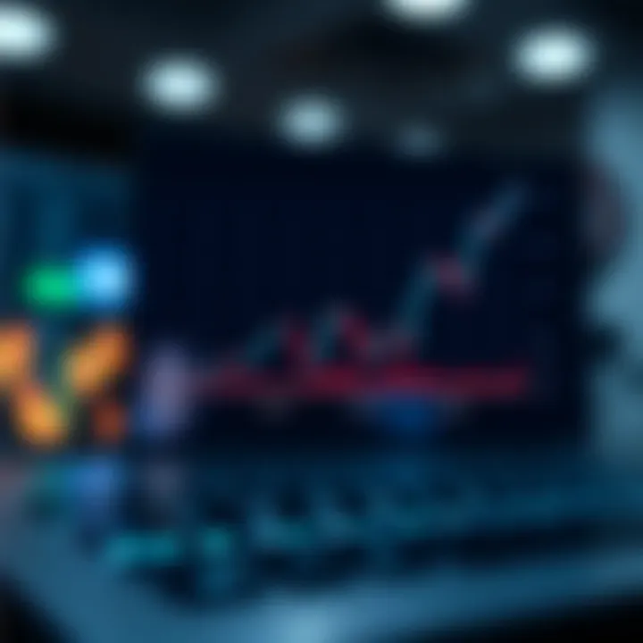 Diagram illustrating the concept of binary trading options with upward and downward market trends