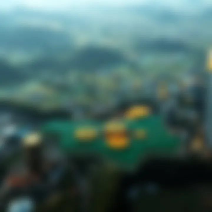 Digital representation of cryptocurrency coins over a map of Kenya illustrating crypto trading activity