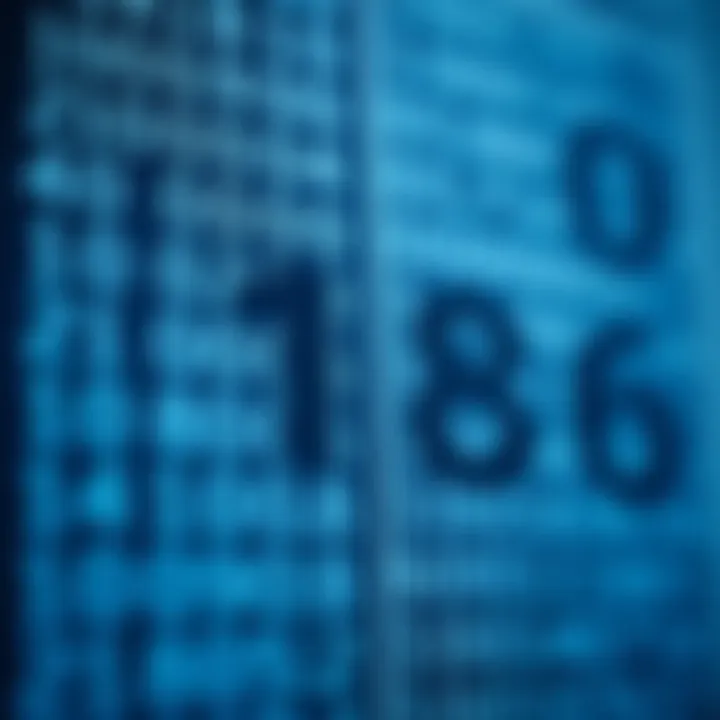 Diagram showing decimal numerals alongside corresponding binary digits