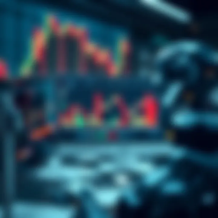 Diagram showing automated forex trading bot analyzing market trends and executing trades