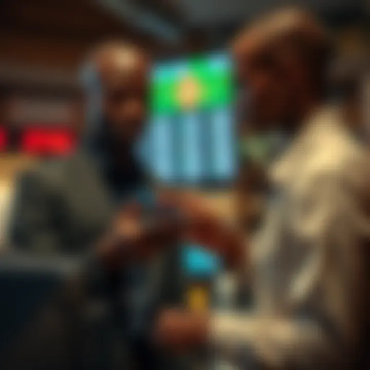 Visual demonstrating secure online transactions using M-Pesa for forex payments