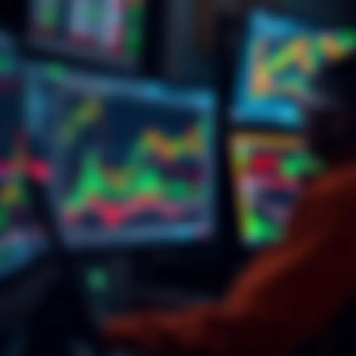 Illustration of a Kenyan trader analyzing forex charts on a computer screen