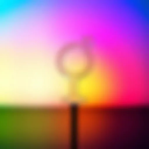 Symbol representing gender diversity and inclusion with a colorful spectrum background