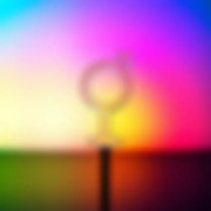 Symbol representing gender diversity and inclusion with a colorful spectrum background