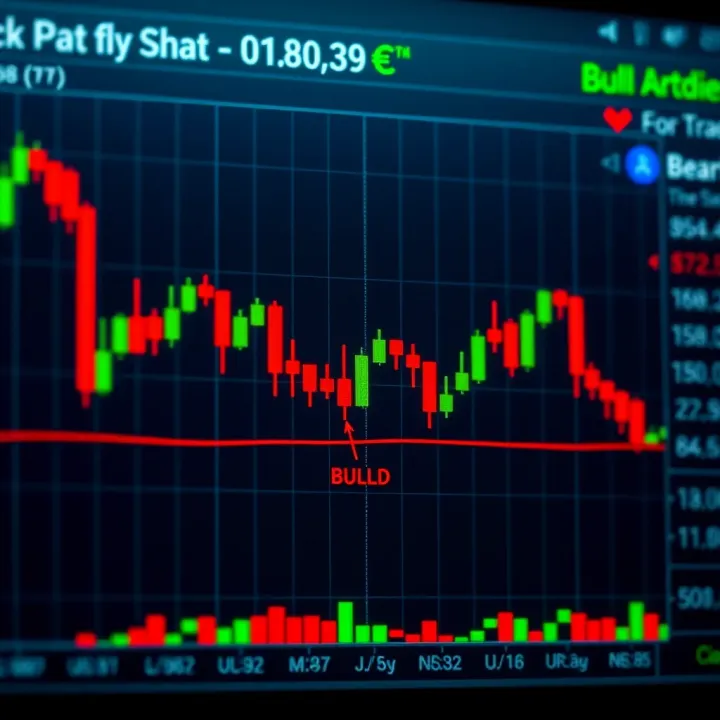 Chart showing different candlestick patterns with bullish and bearish formations highlighted