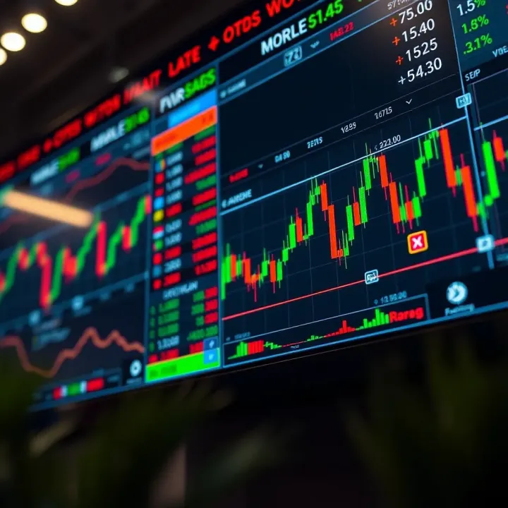 Forex trading platform showing currency pairs and live market data