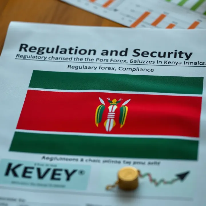Regulatory compliance document with Kenyan flag and financial icons