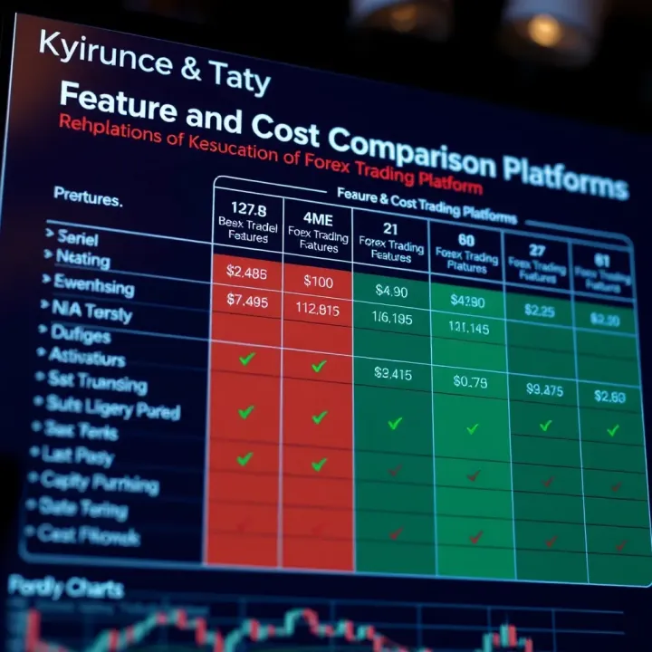 Comparison chart highlighting features and costs of different forex trading platforms