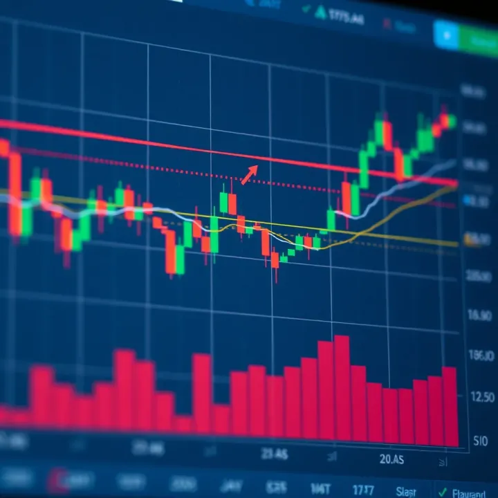 A detailed illustration showing various bullish and bearish chart patterns on a financial graph