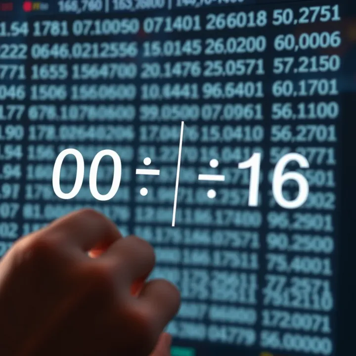 Illustration of dividing decimal value by two demonstrating binary conversion technique