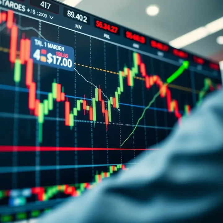 Chart displaying rapid price changes in a financial market for short-term binary options trading