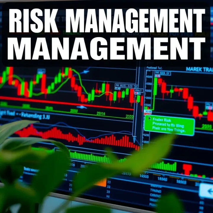 Visual representation of risk management concepts with charts and protective measures