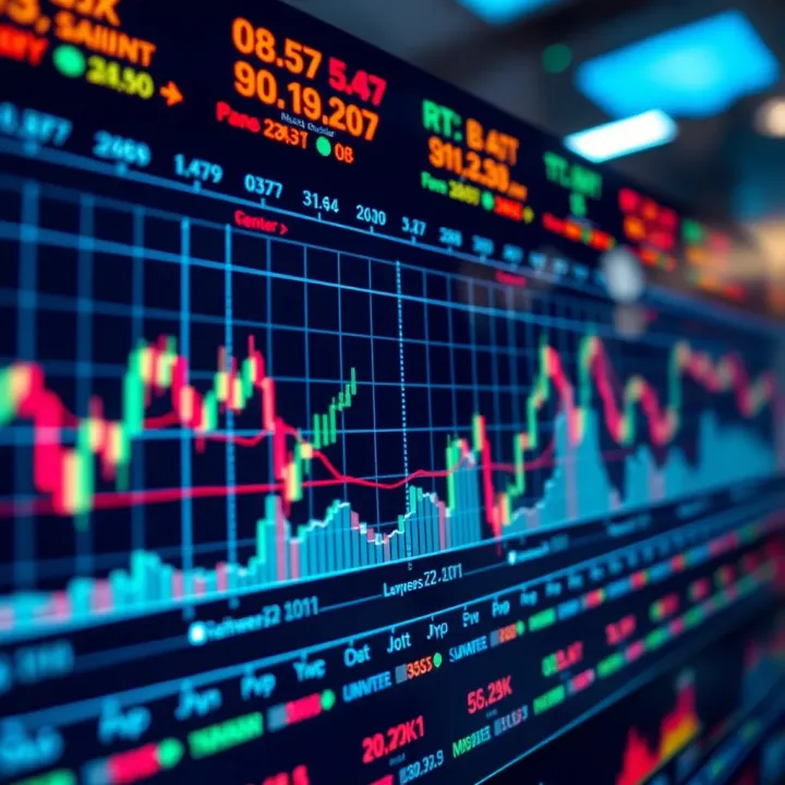 Chart showing currency pair price movements with technical indicators