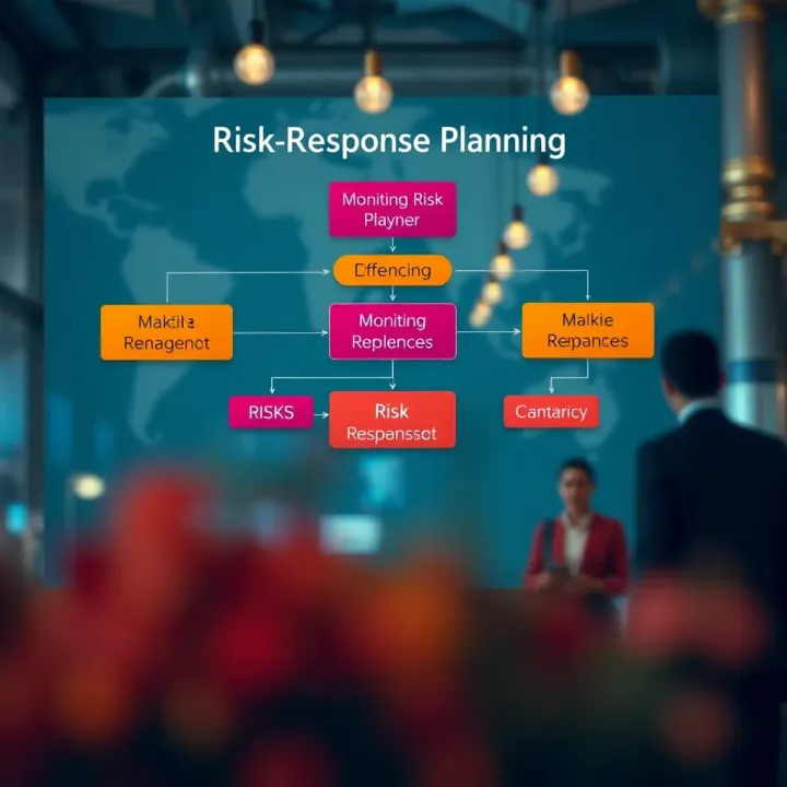 Flowchart showing risk response planning and monitoring strategies in dynamic business settings