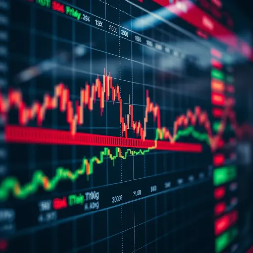Graph displaying forex currency exchange rates with risk management indicators