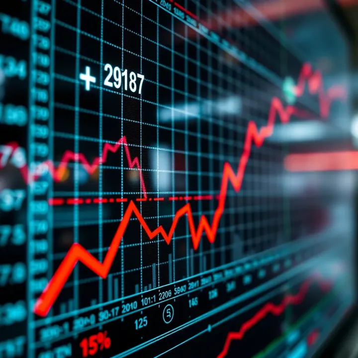 Graph showing upward trend in binary options trading with Kenyan currency symbols and charts