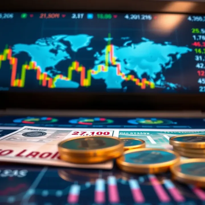 Illustration of forex market basics with currency pairs and global financial symbols