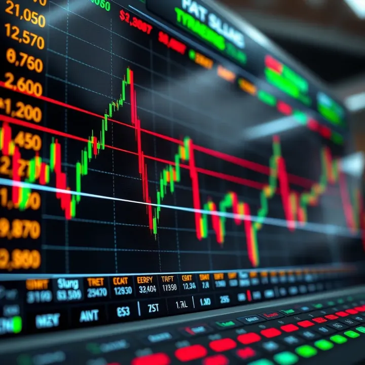 Graph displaying currency exchange rate fluctuations on digital trading platform