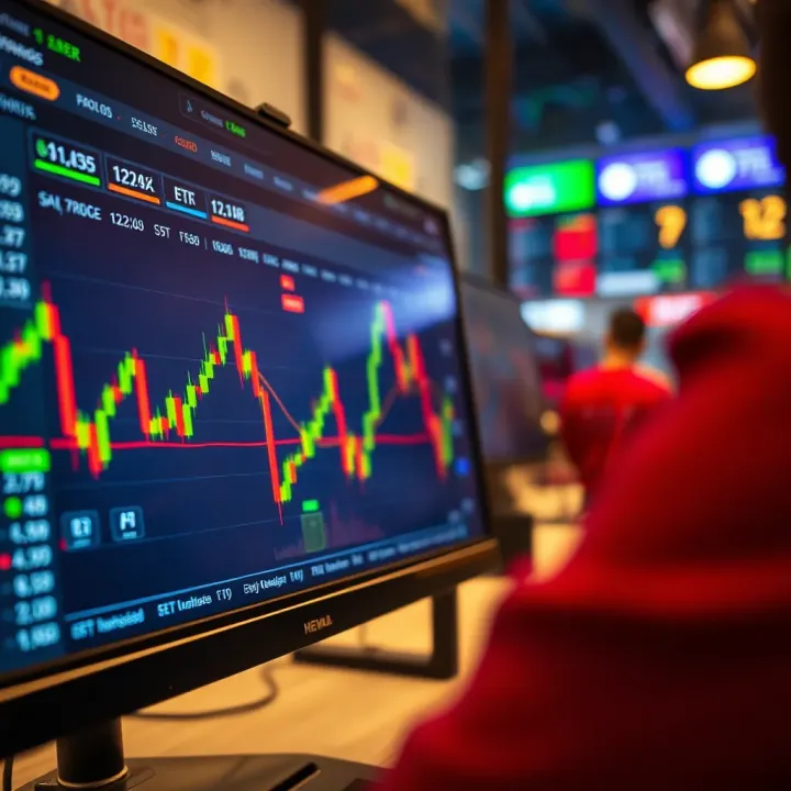 Computer screen showing forex trading platform interface with real-time currency exchange rates