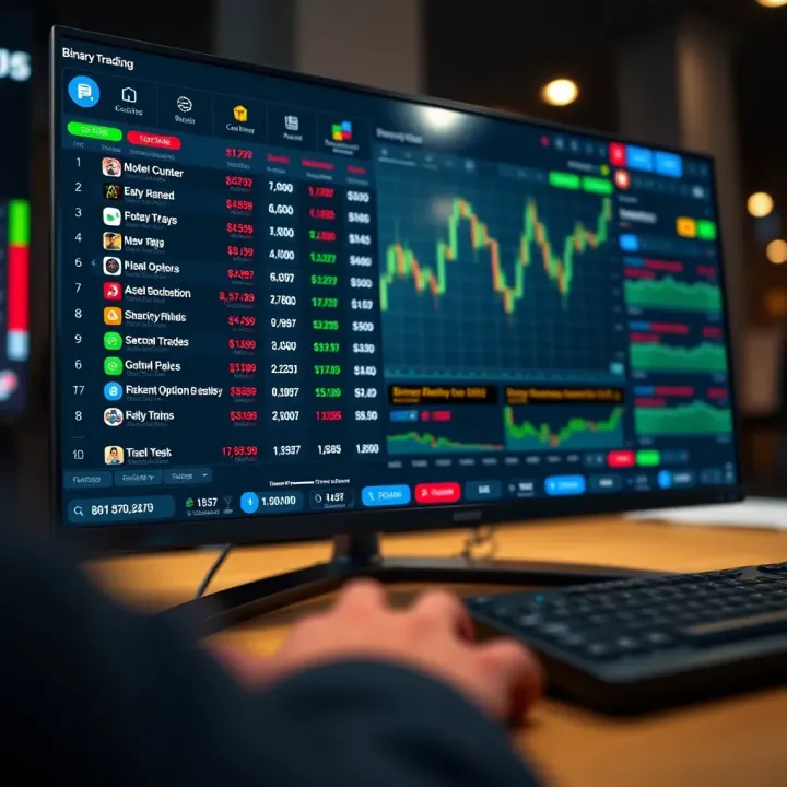 User interface of a trusted binary options trading platform displaying asset options and trading controls