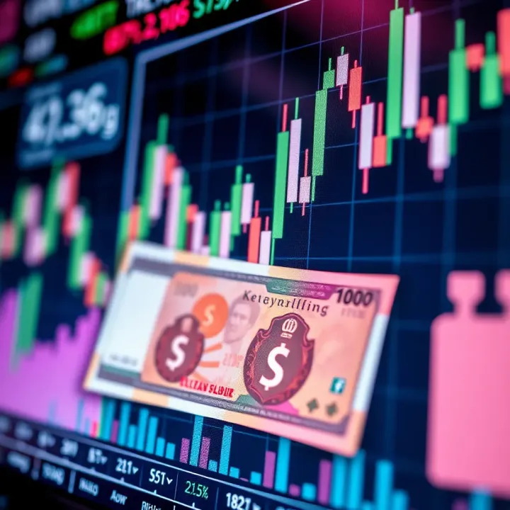 Chart displaying forex market trends with Kenyan Shilling currency symbols and graphs