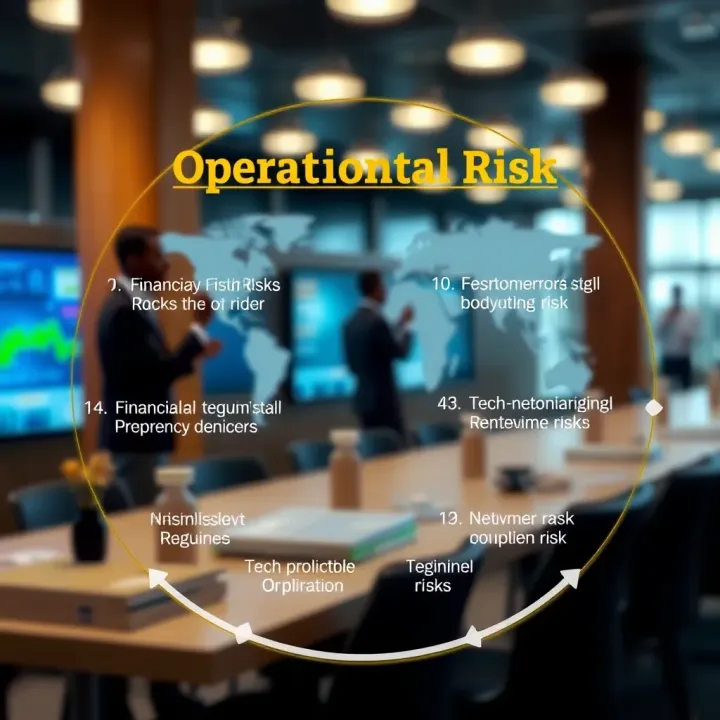 Diagram illustrating various types of operational risks faced by businesses in Kenya including financial, technological, and compliance risks