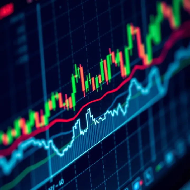 Chart showing currency pairs with upward and downward trends in forex market